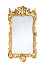 A carved giltwood wall mirror, 18th century,