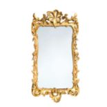 A carved giltwood wall mirror, 18th century,