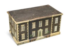 A folk art country house box, 19th century,