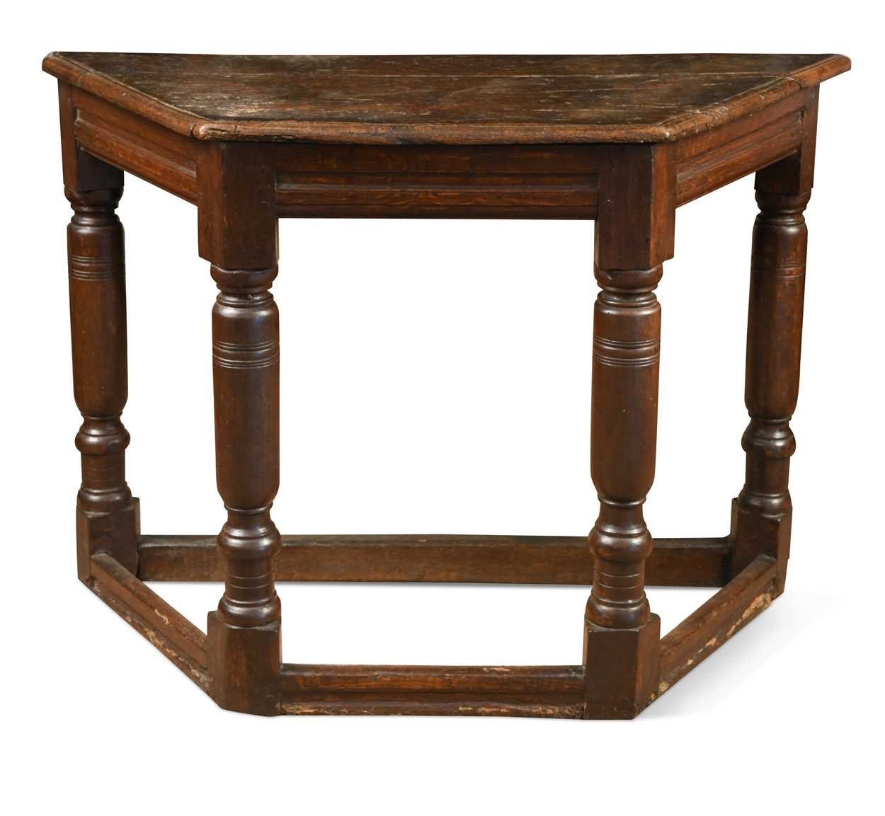 An oak credence table, 17th century,