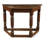 An oak credence table, 17th century,