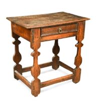 A small continental fruitwood side table, 18th century,