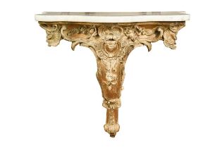 A Victorian gilt painted gesso console table,