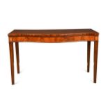 A George III inlaid mahogany serpentine serving table,