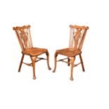 A pair of Thames Valley cherry and elm comb-back side chairs, circa 1790,