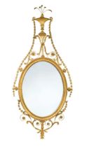 A George III carved giltwood and gesso wall mirror,