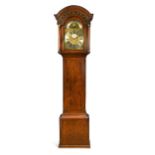 An oak longcase clock, early 19th century,