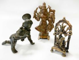 A group of four Indian Hindu bronzes, 19th/20th century,