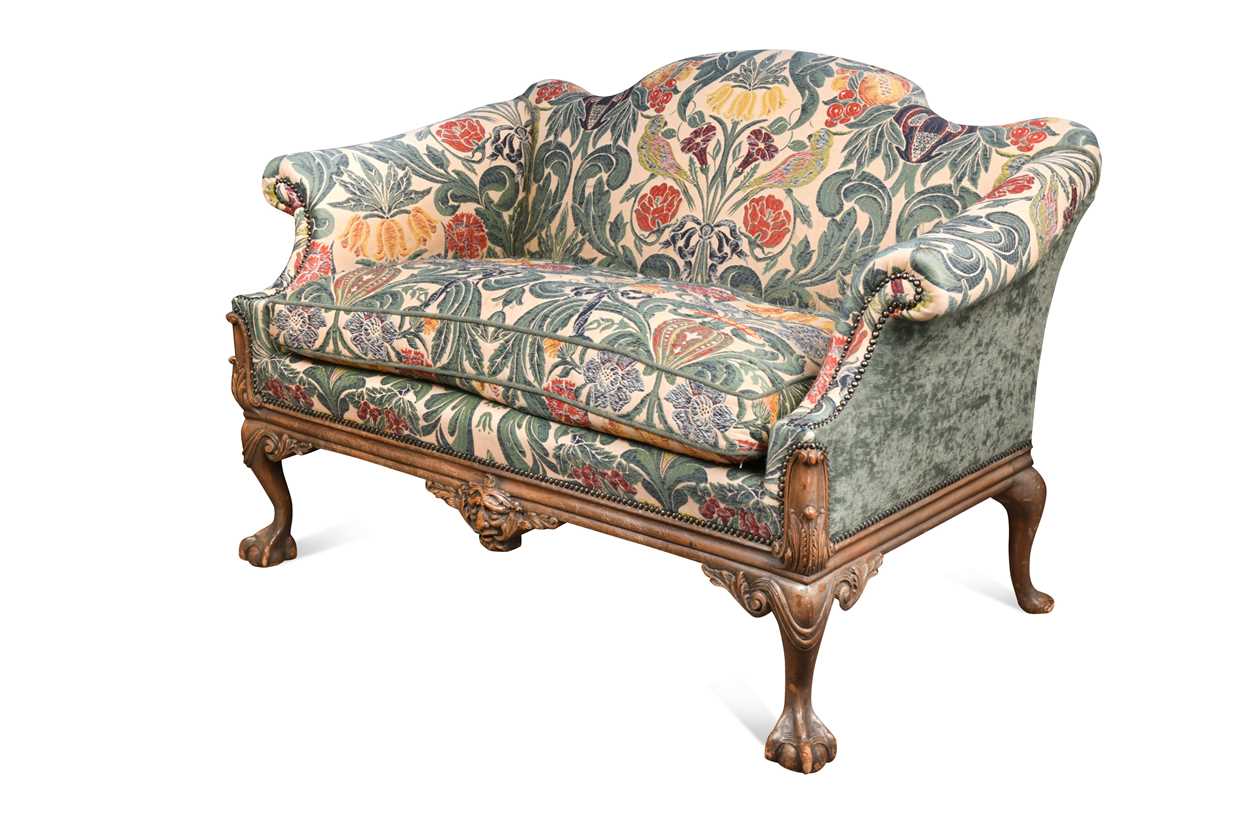 A George II style walnut settee,