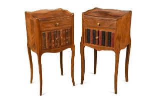 A pair of French kingwood bedside cabinets, early 20th century,