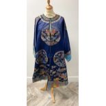 A Chinese blue silk jacket, 20th century,