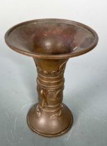 A Chinese bronze Gu vase, circa 1900,