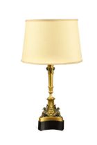 A gilt bronze neo-classical table lamp, 19th century,