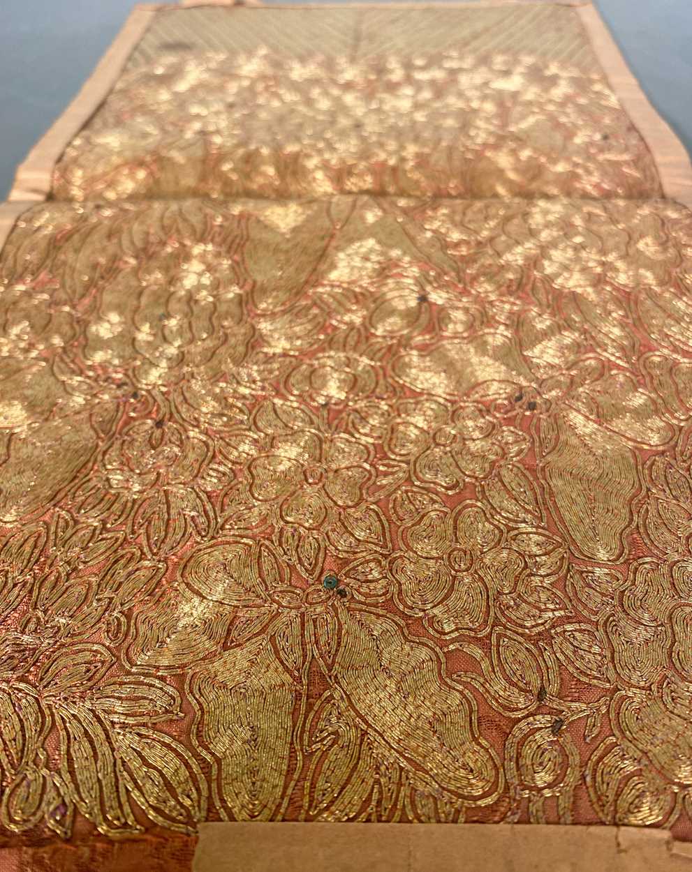 A Chinese gold-wrapped thread silk embroidery, Qing Dynasty, 19th century, - Image 4 of 7