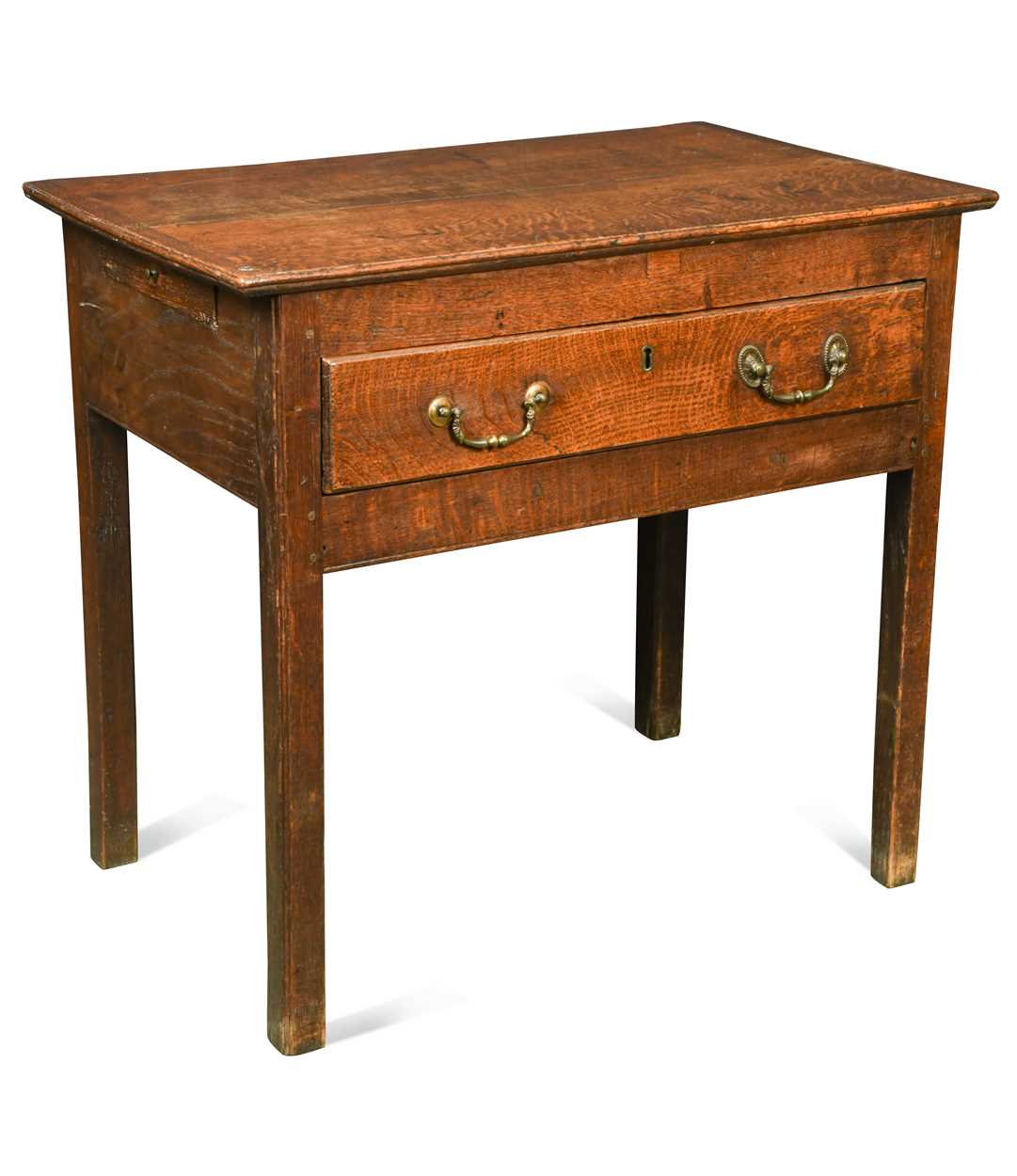 A small George III oak side table,