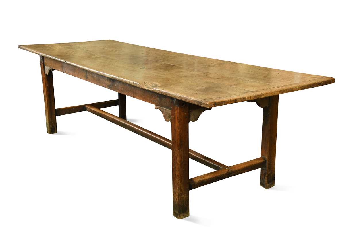 An oak refectory table, 18th century,