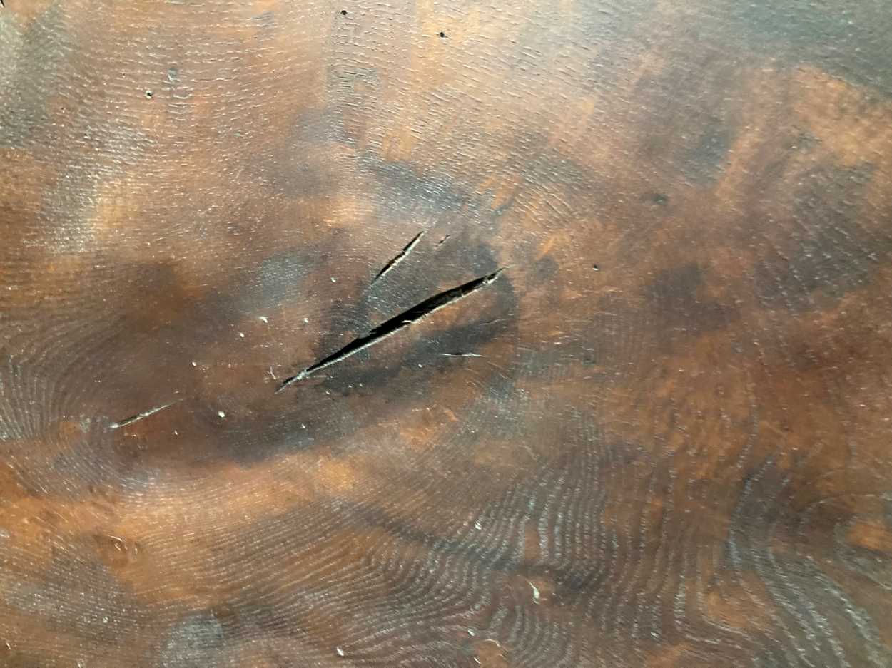 A single plank burr oak refectory table, late 17th / early 18th century style, - Bild 3 aus 15