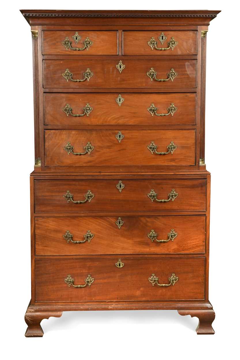 A George III mahogany chest-on-chest,