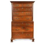 A George III mahogany chest-on-chest,