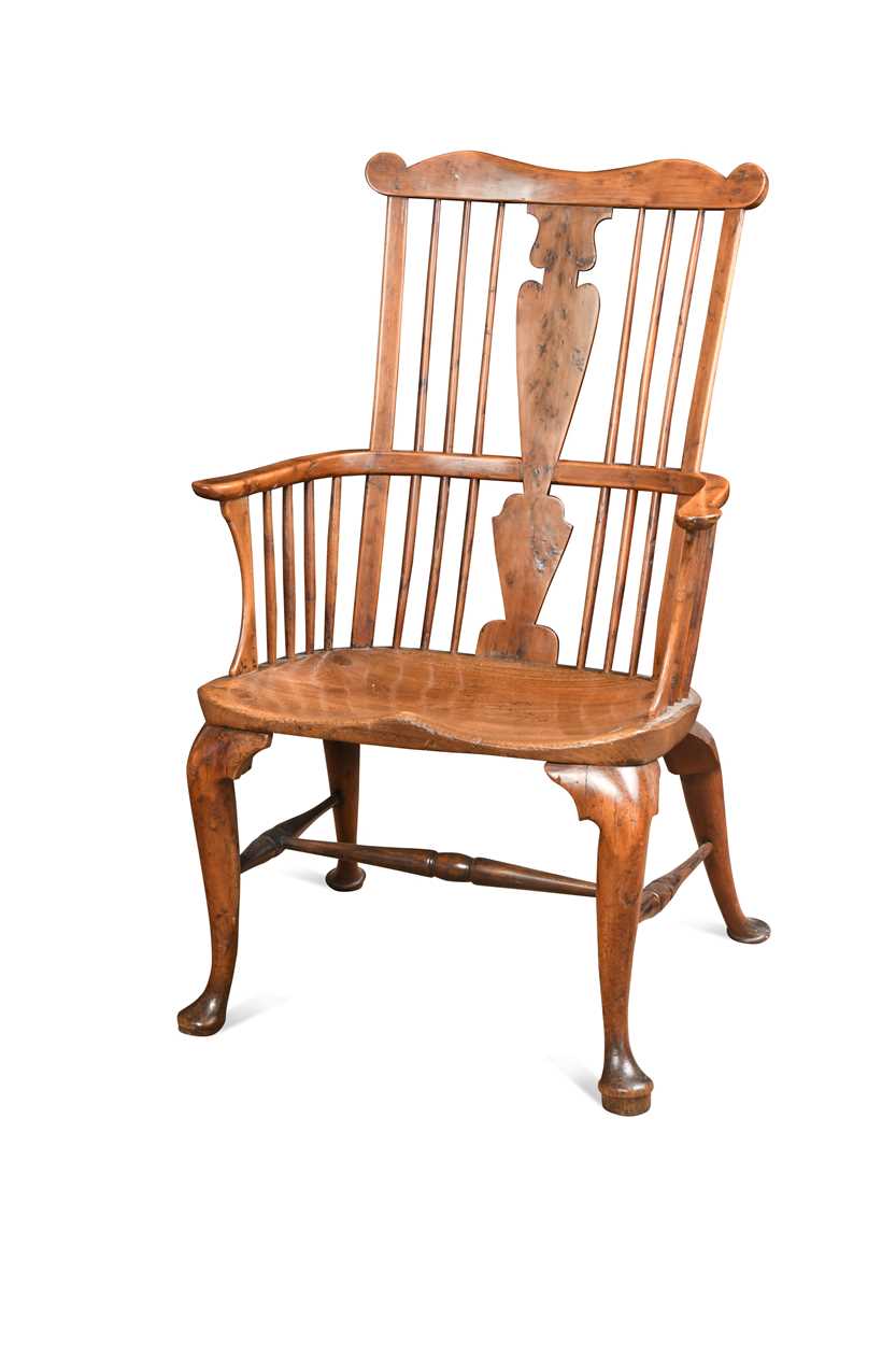 A Thames Valley, yew wood and elm comb-back arm chair, circa 1770,
