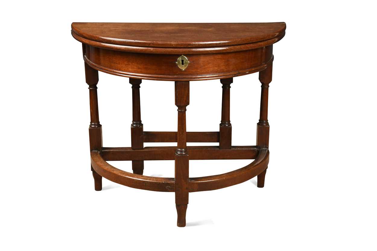 A mahogany fold over tea table, early 18th century,