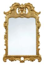 A gilt wall mirror, late 18th century,