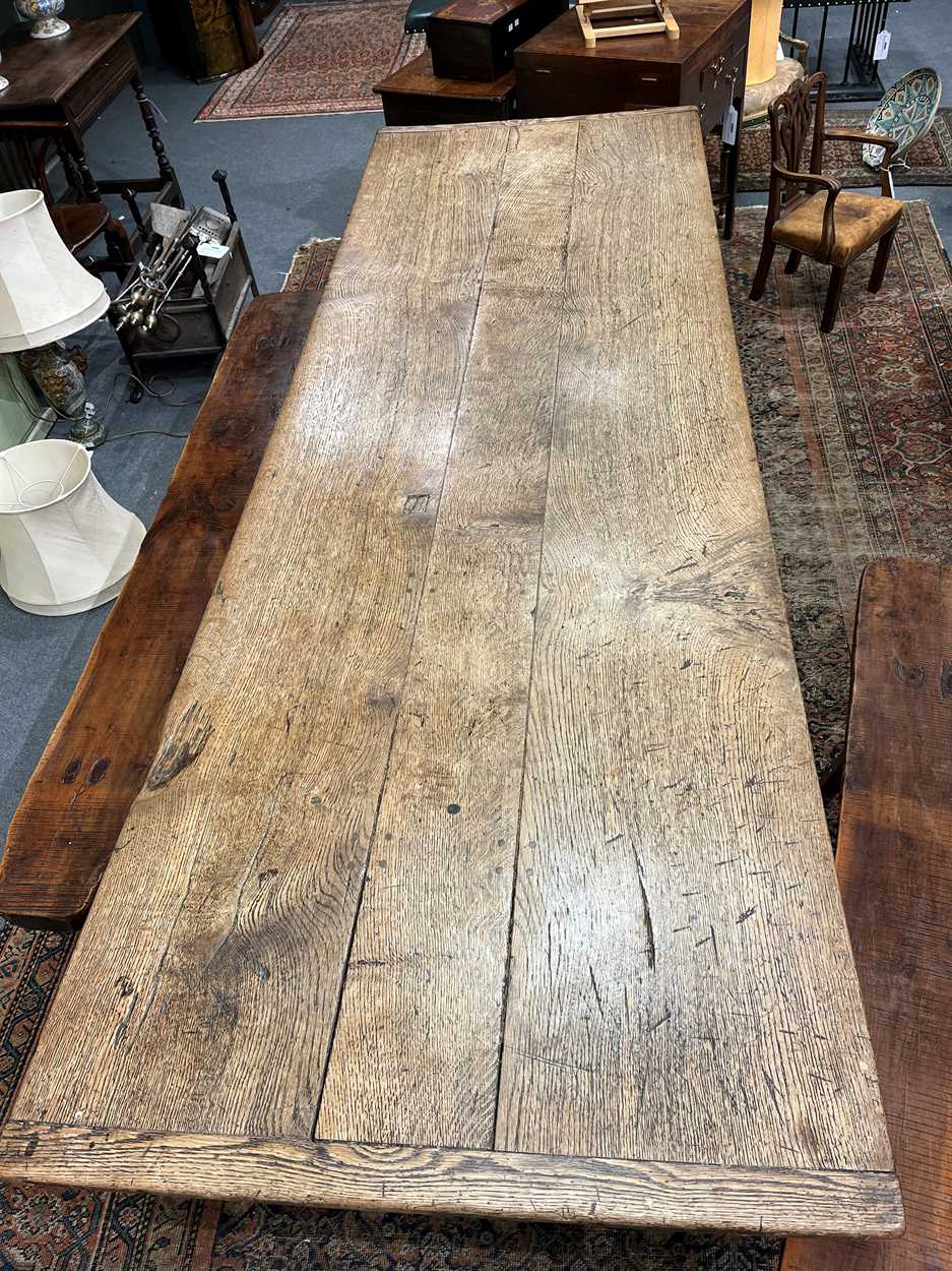 An oak refectory table, 18th century, - Bild 7 aus 10