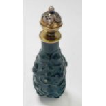 A silver gilt mounted Chinese porcelain snuff bottle in the manner of William Burgess, 19th century,