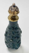 A silver gilt mounted Chinese porcelain snuff bottle in the manner of William Burgess, 19th century,