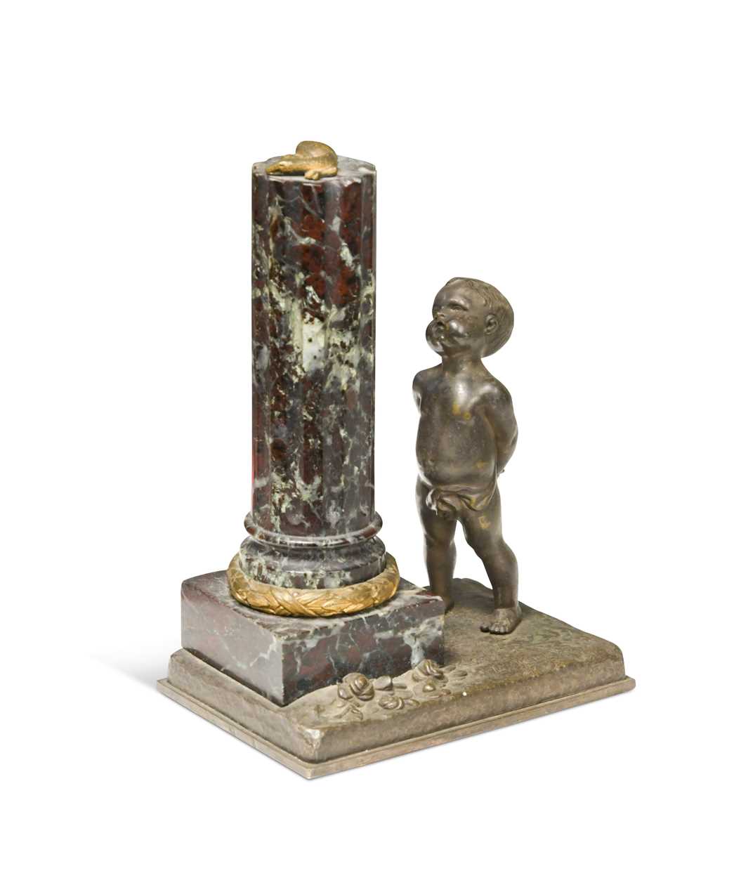 Louis Kley (1833-1911), a small bronze and marble figure group,