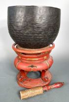 A Japanese brass singing bowl, Meiji Period,