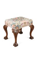 A George II style mahogany stool,