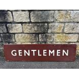 A British Railways Western Region enamel station sign for 'Gentlemen', 48 x 12".