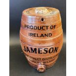 A salt glazed barrel bearing lettering for Jameson, Bow Street Distillery, Dublin, Ireland, 9 1/2"