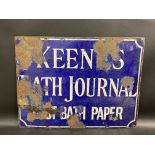 A Keene's Bath Journal rectangular enamel sign, 24 x 18".