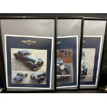 Three modern Lagonda posters showing a 1939 V12 Rapide, chassis no. 14103, each framed, 25 x 35".