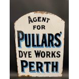 A Pullars' Dye Works of Perth double sided enamel sign by Patent, in good condition, 13 1/2 x 19".