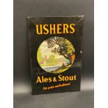 An Ushers Ales & Stout pictorial celluloid showcard of bright colour, 9 1/2 x 14 1/2".