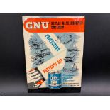 A GNU canvas waterproofing emulsion pictorial celluloid showcard, 8 1/2 x 11 1/2".