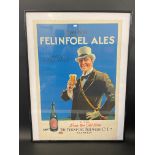 A framed and glazed pictorial poster advertising Felinfoel Ales of Llanelly, printed by J.&J.