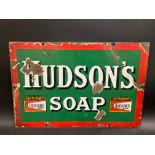 A small Hudson's Soap enamel sign, 18 x 12".