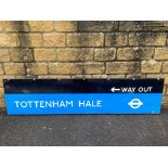 A British Railways Tottenham Hale 'Way Out' station enamel sign, with good gloss, 71 1/2 x 17 1/2".