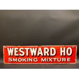 A 'Westward Ho' Smoking Mixture rectangular enamel sign, in excellent condition, 36 x 9".