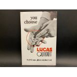 A Lucas Quikafit one-piece contact set, pictorial showcard, 7 1/2 x 11 1/2".