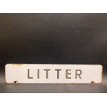 A British Railways 'Litter' double sided enamel pediment sign in good condition, 20 x 4".