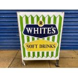 An R.Whites Soft Drinks enamel three sided litter bin, in good condition, 28 1/2" h.