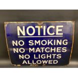 An early 'Notice' enamel sign, possibly railway, 30 x 24".