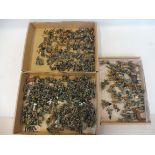 Three trays of well painted plastic WWII mainly German soldiers.