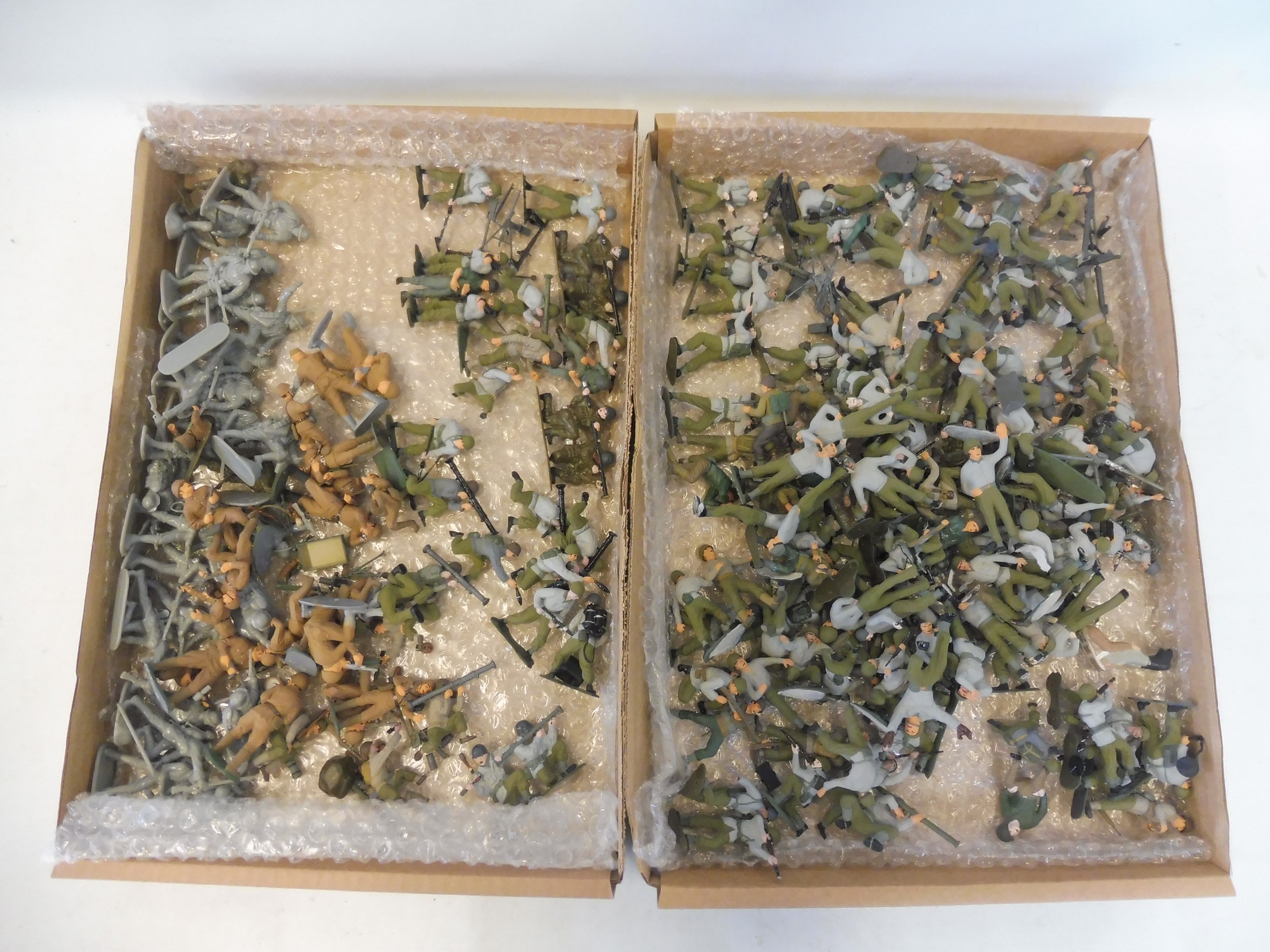 Two trays of WWII era predominantly Russian soldiers.