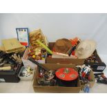 A large quantity of period toys including Wild West guns, Space, wooden fort etc.